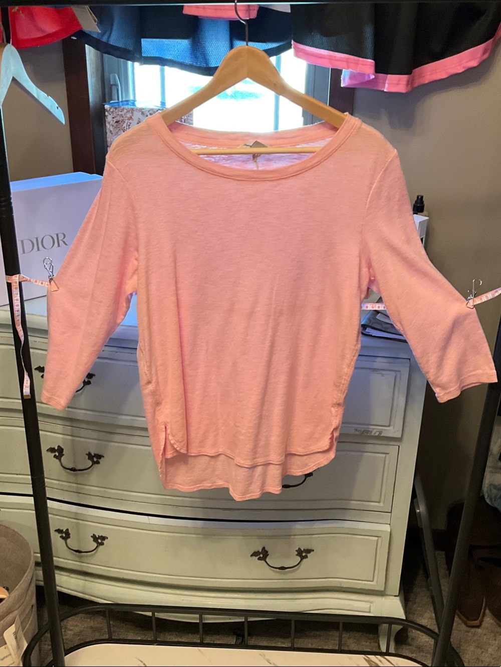 Tommy Bahama Pink Boatneck 3/4 Sleeve Top